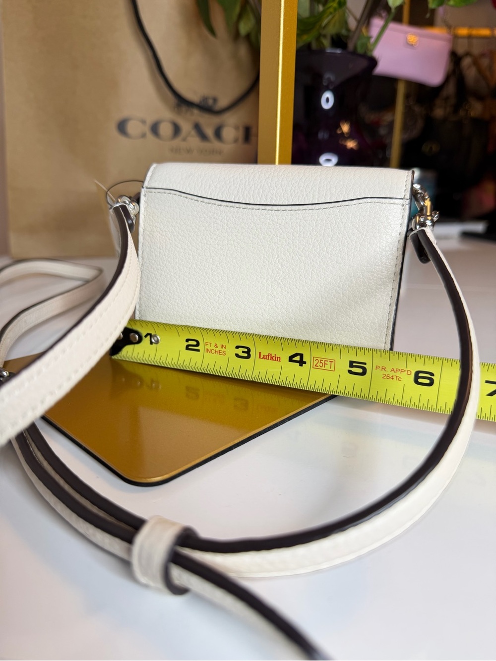 Coach CJ170 Mini Envelope Wallet on Chain Chalk Crossbody NWT - Picture 6 of 14